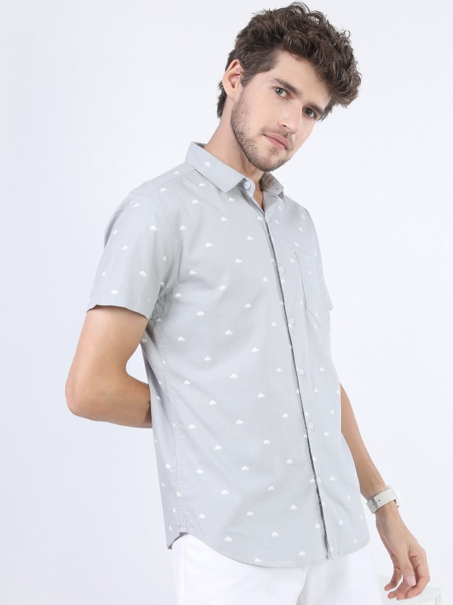 Buy Ketch Grey Printed Slim Fit Casual Shirt for Men Online at Rs.409 ...