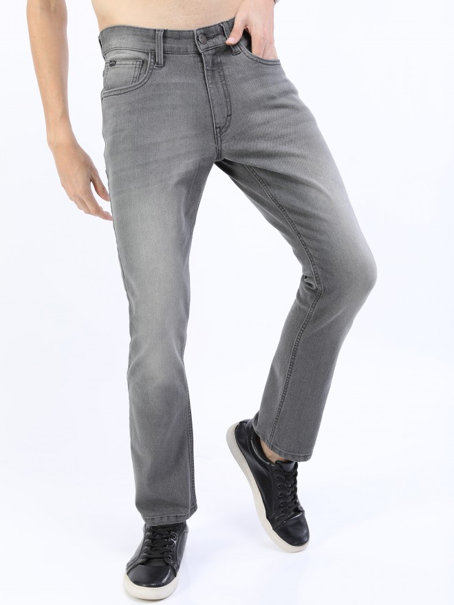 Buy Ketch Light Grey Straight Fit Stretchable Jeans for Men Online at ...