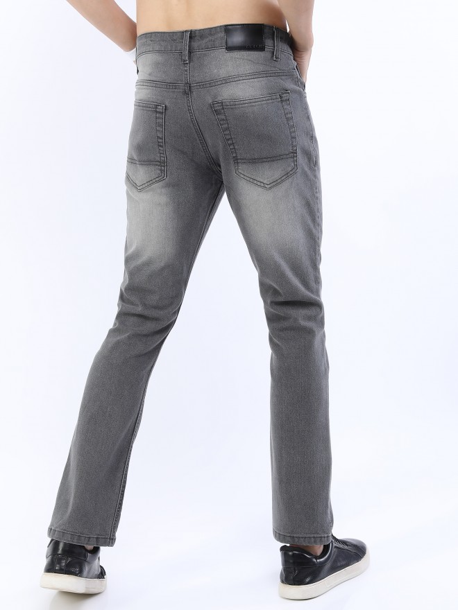 Ketch Men Grey Straight Fit Clean Look  Jeans 