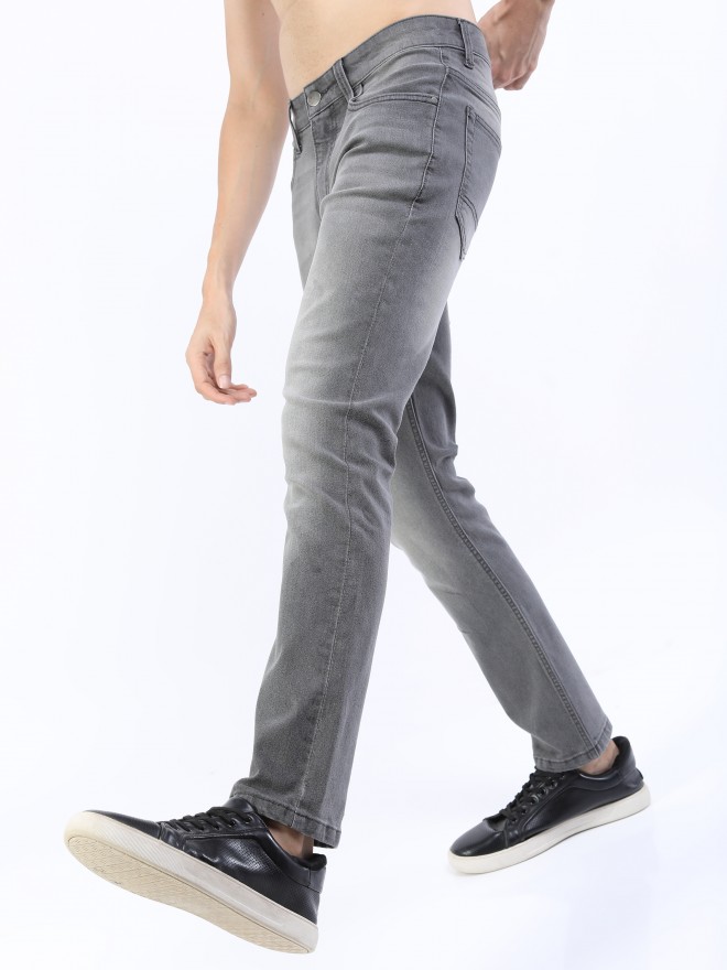 Ketch Men Grey Straight Fit Clean Look  Jeans 