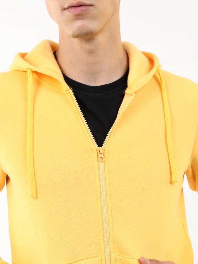 Mens yellow zip up on sale hoodie