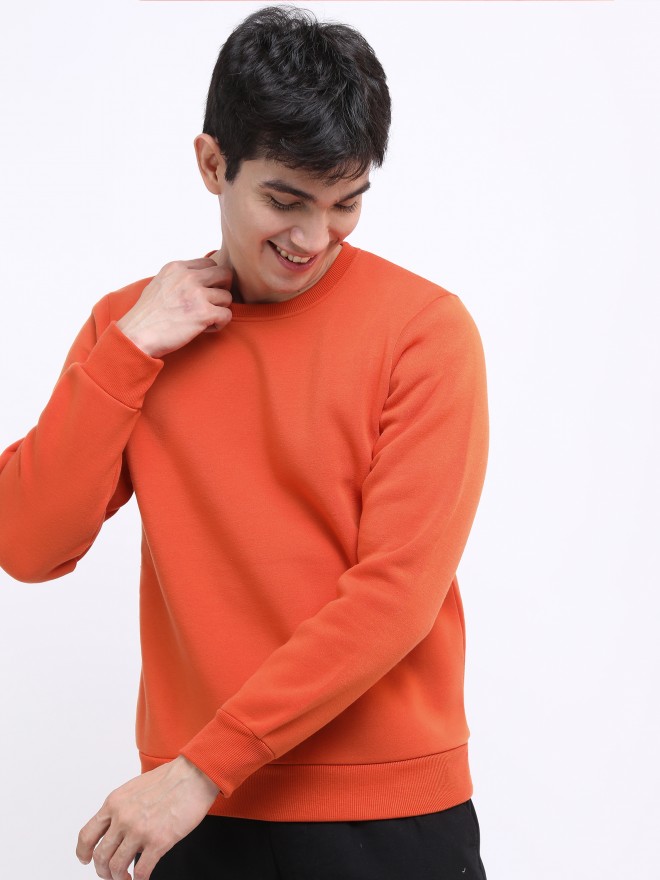 Buy Ketch Brown Round Neck Pullover Sweat Shirt for Men Online at