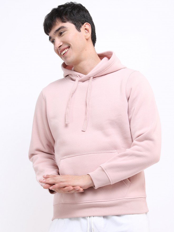 Ketch Men Pink Hood Pullover Sweatshirts 