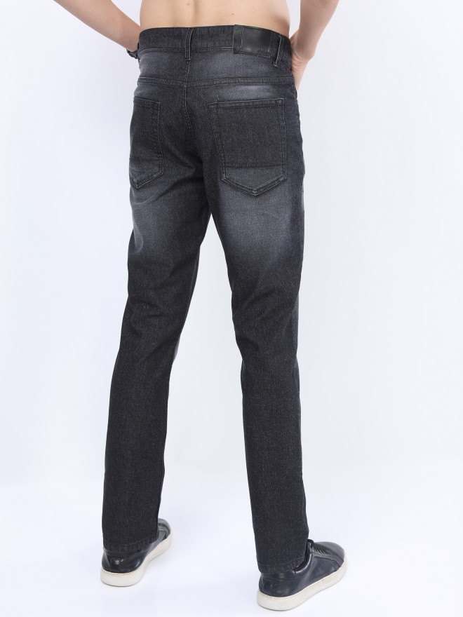 Highlander Men Charcoal Straight Fit Clean Look  Jeans 