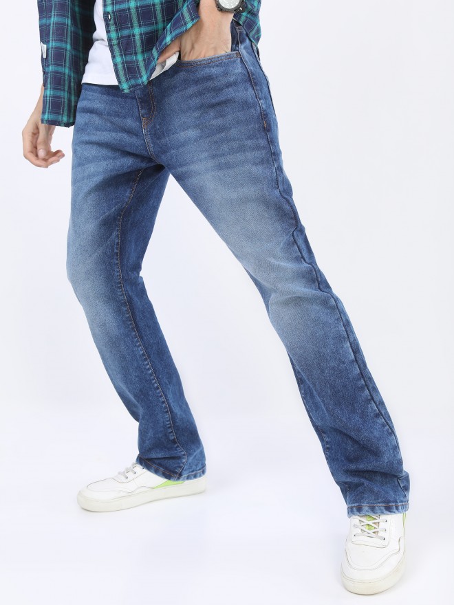 Buy Highlander Dark Blue Bootcut Stretchable Jeans for Men Online at Rs.753  - Ketch