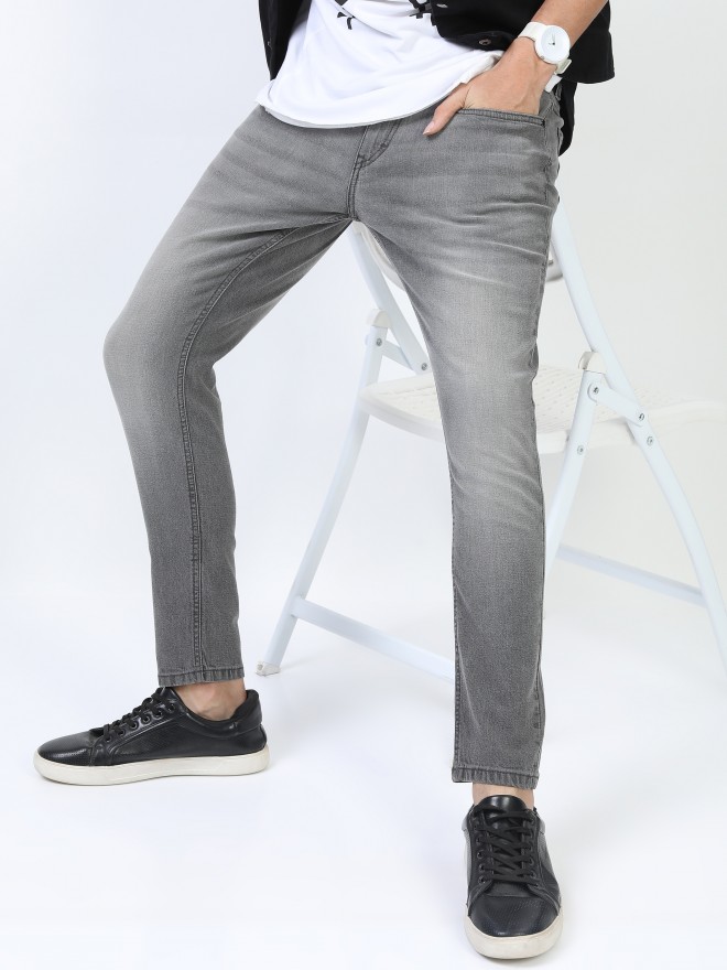 Buy Highlander Grey Skinny Fit Stretchable Jeans for Men Online at Rs ...