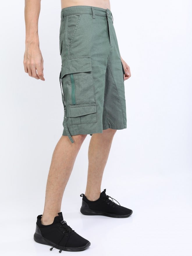 Highlander Men Grey Regular Fit Cargo s Shorts 