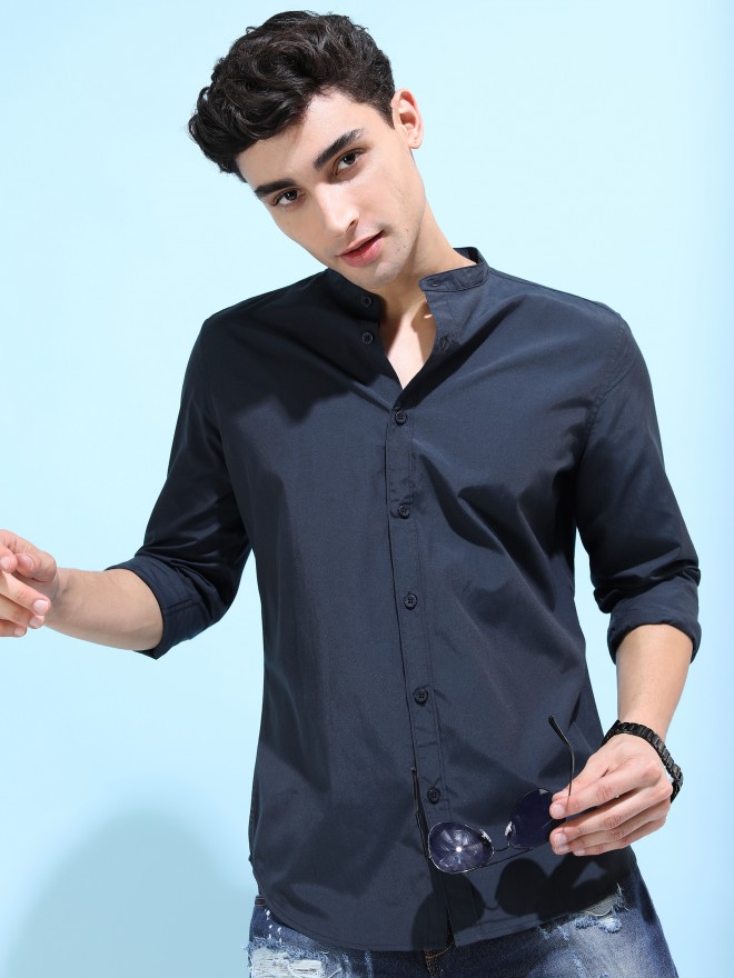Buy Ketch Blue Solid Slim Fit Casual Shirt for Men Online at Rs.438 - Ketch