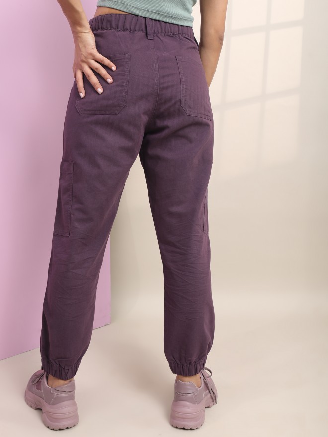 Tokyo Talkies Women Purple Jogger Clean Look  Jeans 