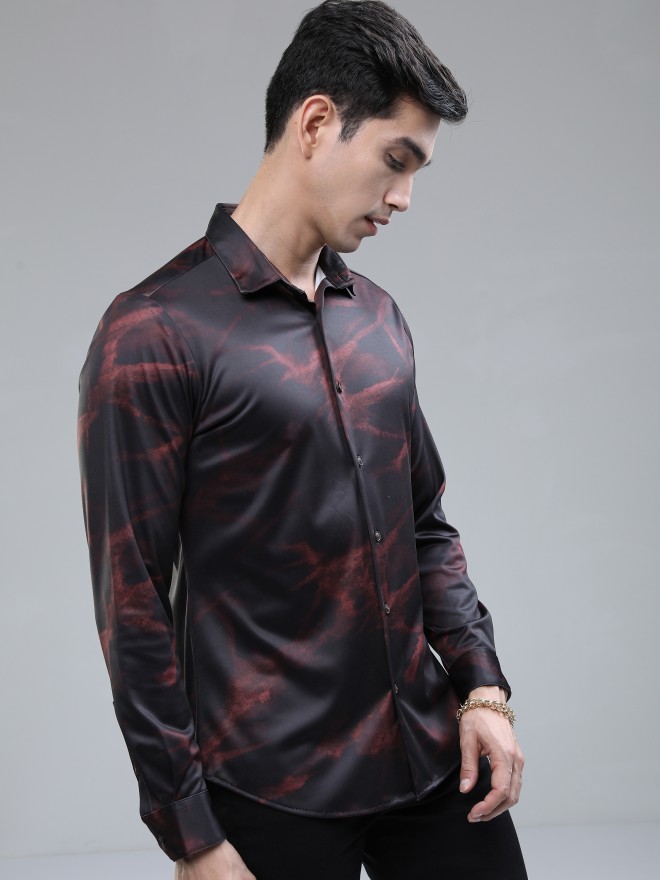 Buy Ketch Knited Party wear Printed Casual Shirt for Men Online at