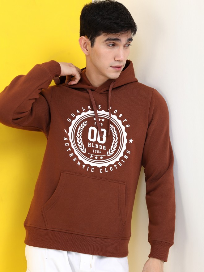 Buy Ketch Brown Hoodie Pullover Sweatshirt for Men Online at Rs