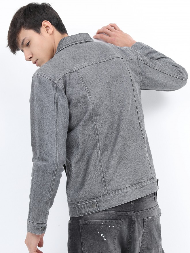 Buy Jack & Jones Grey Regular Fit Denim Jacket for Mens Online @ Tata CLiQ
