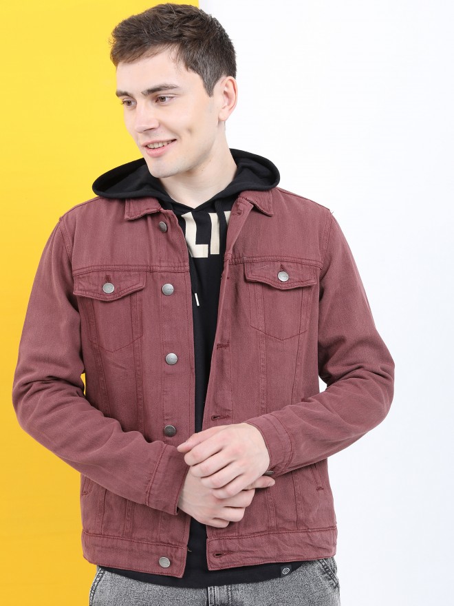 River Island Burgundy Muscle Fit Denim Jacket in Red for Men | Lyst-sgquangbinhtourist.com.vn
