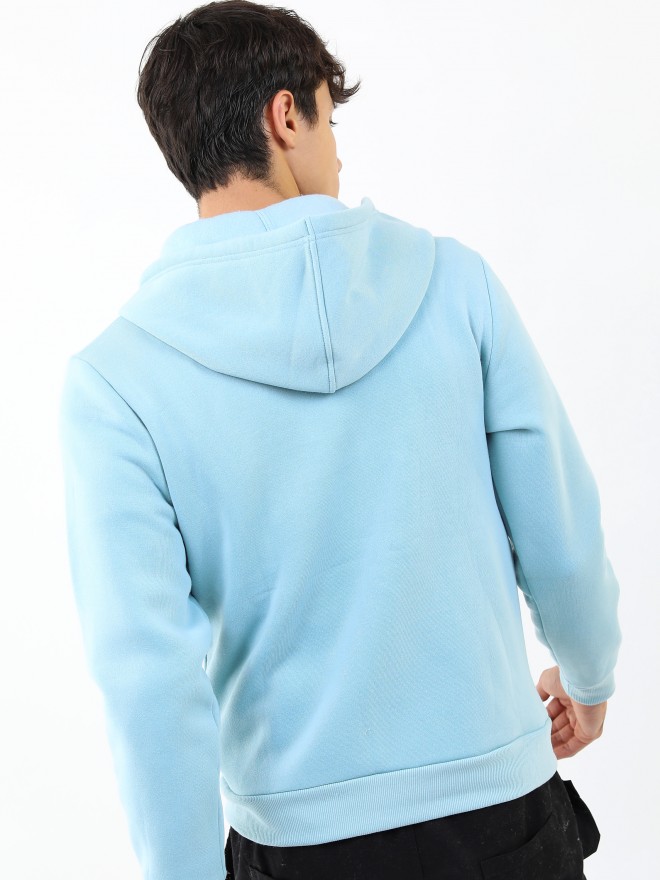 Ketch Men Blue Hood Front-Open Sweatshirts 