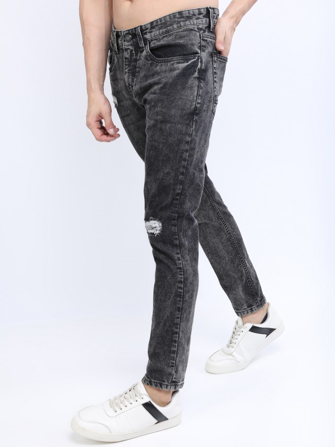 Buy Highlander Grey Tapered Fit Stretchable Jeans for Men Online at Rs ...