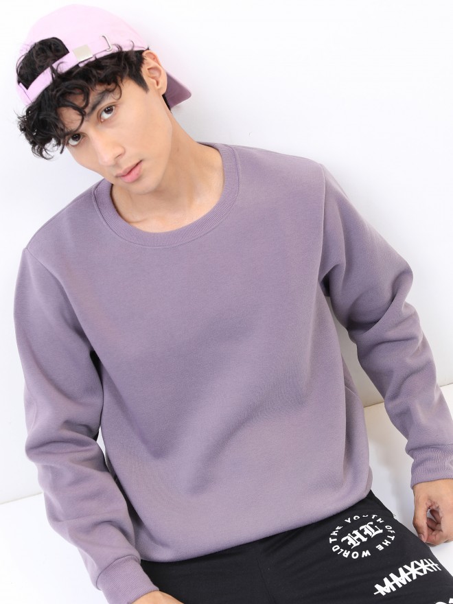 Buy Ketch Purple Round Neck Pullover Sweat Shirt for Men Online at