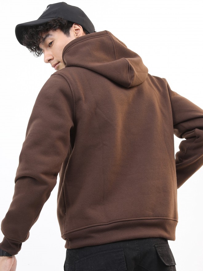 Buy Ketch Brown Hooded Pullover Sweat Shirt for Men Online at Rs.579 - Ketch