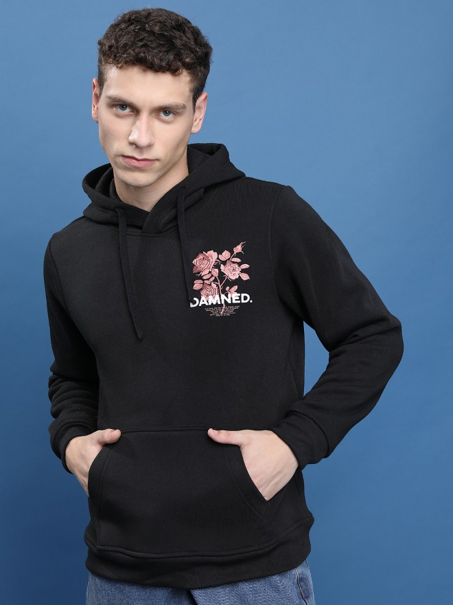 Ketch Men Black Hood Pullover Sweatshirts 