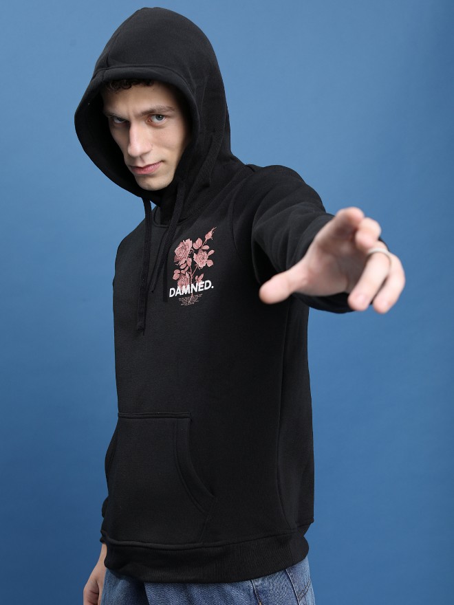 Ketch Men Black Hood Pullover Sweatshirts 