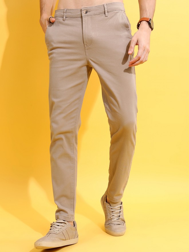 Buy Highlander Khaki Tapered Fit Chinos for Men Online at Rs.719