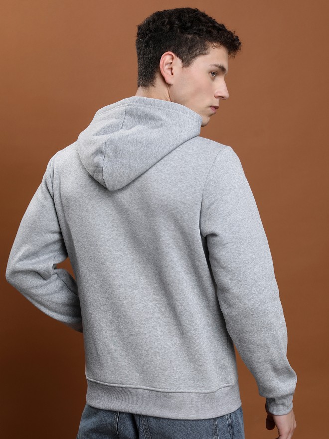 Ketch Men Grey Hood Pullover Sweatshirts 