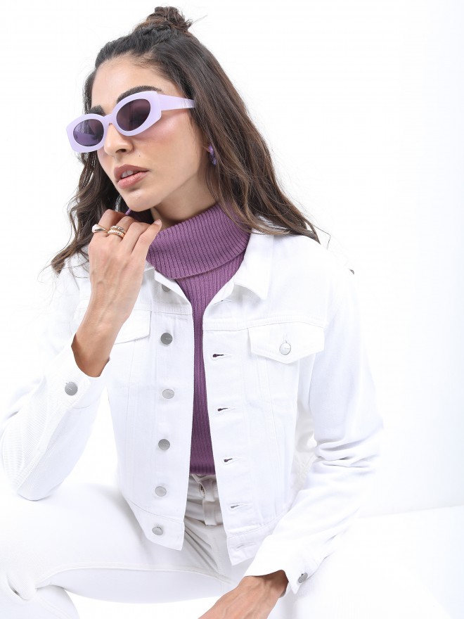 Full Sleeve Ladies White Denim Jacket, Size: Medium at Rs 190/piece in  Baheri