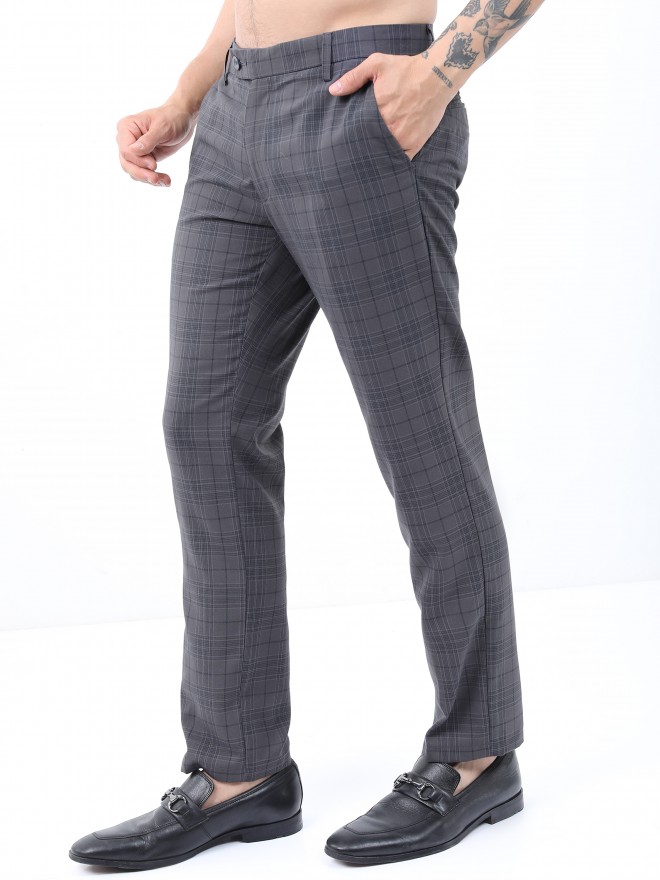 Men's Qualitas Suit Trousers, Charcoal Chalkstripe | Simon Jersey