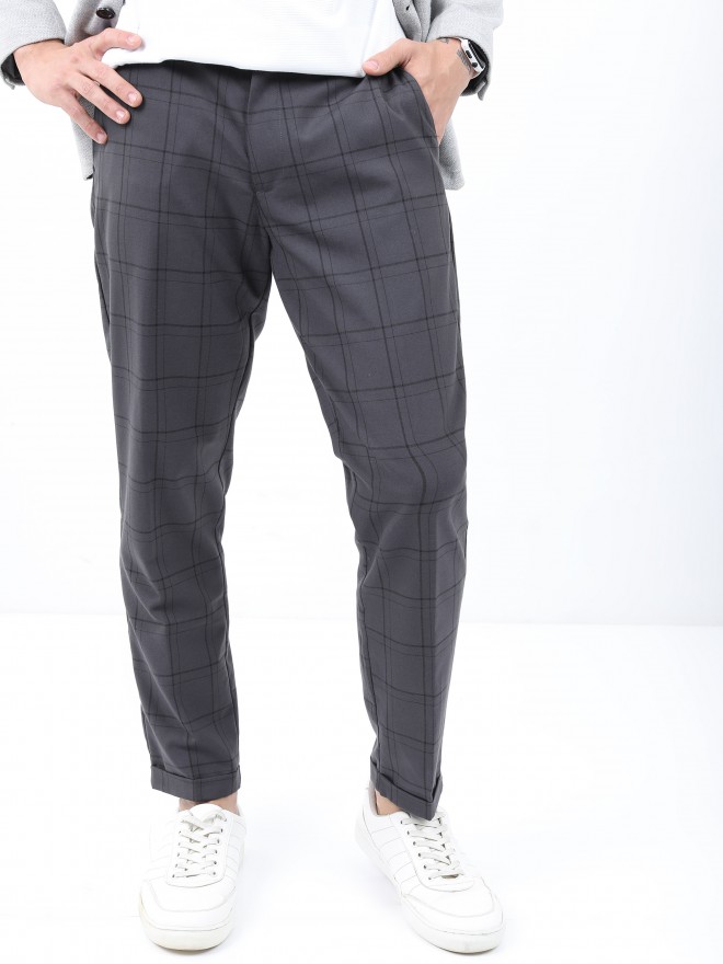 Unique Bargains Men's Plaid Pants Casual Slim Fit Flat Front Checked  Trousers - Walmart.com