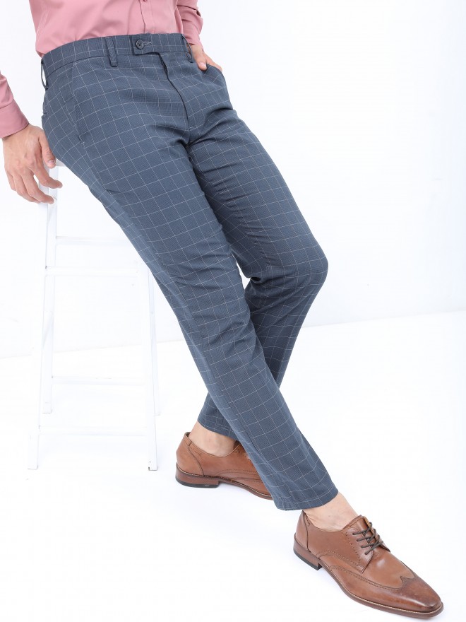 Buy Men Navy Solid Super Slim Fit Casual Trousers Online - 741965 | Peter  England