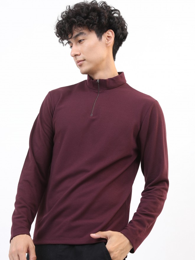 High collar shop long sleeve shirt