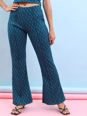 Printed Bootcut Trousers