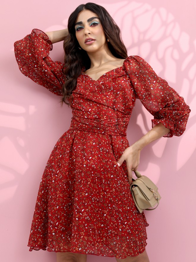 Buy Sinsay women plain lace neck sleeveless top maroon Online