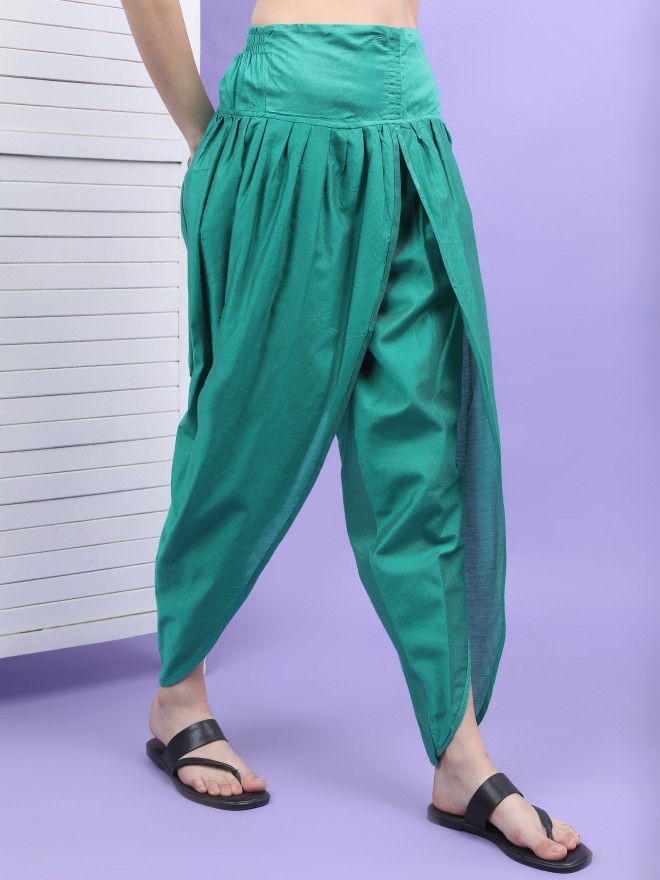 Buy Sea Green Silk Dhoti Pants by AIRAVATA at Ogaan Online Shopping Site