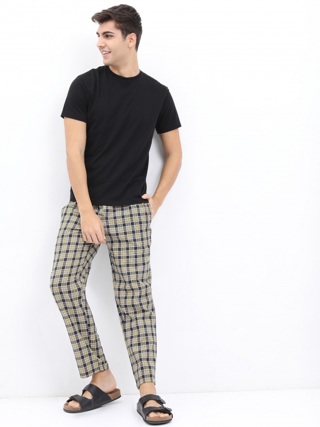 Buy Highlander Navy/Blue/Yellow Checked Lounge Pant for Men Online at  Rs.256 - Ketch