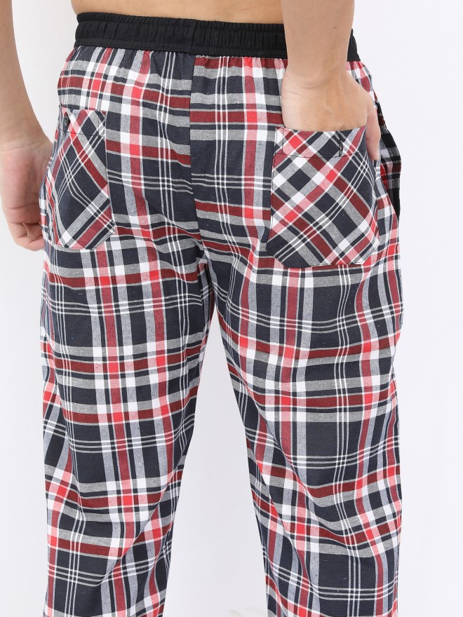 Buy Highlander White/Red/Black Checked Lounge Pant for Men Online at Rs.256  - Ketch