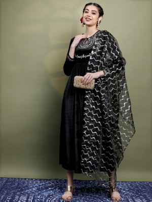 Embroidered Dress with Dupatta