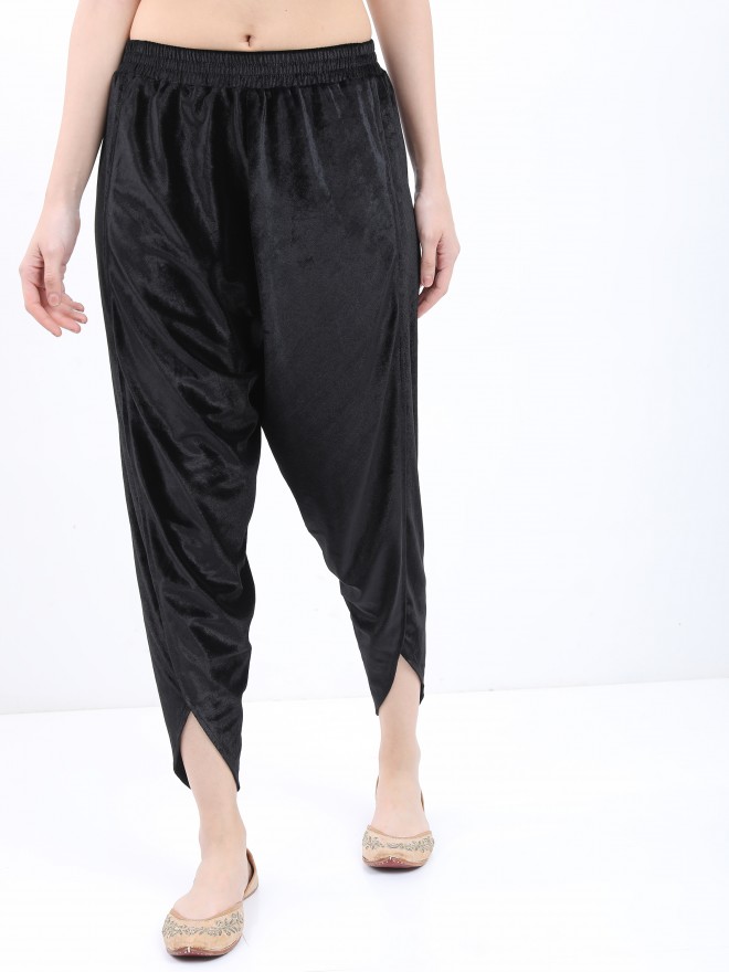 Buy CO COLORS Women Black Solid Cotton Harem Pants Online at Best Prices in  India - JioMart.