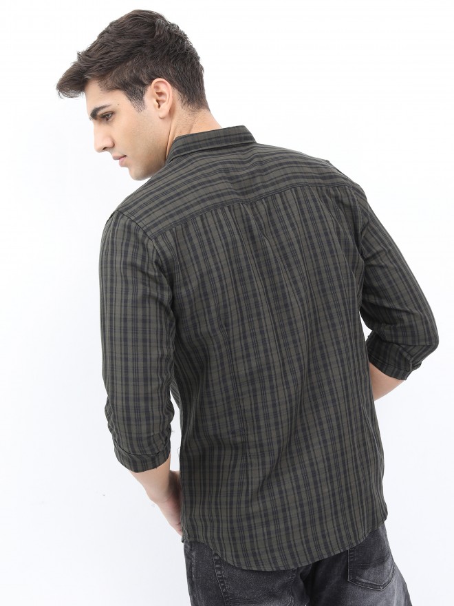 Buy Highlander Olive Green Slim Fit Casual Shirt For Men Online At Rs Ketch