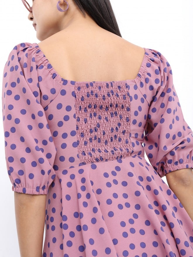 Ketch Women Pink Printed A-Line Dresses 