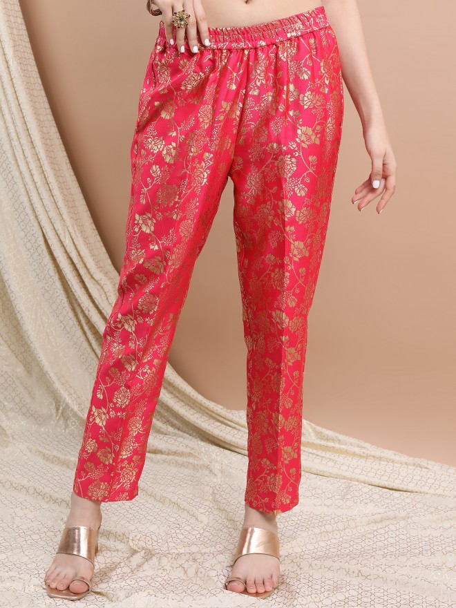 Oymimi Fashion Pink Jacquard Two Piece Set For Women Elegant Long Sleeve  And Single Breasted Shirts With High Waisted Lounge Trousers From Houmian,  $20.89 | DHgate.Com