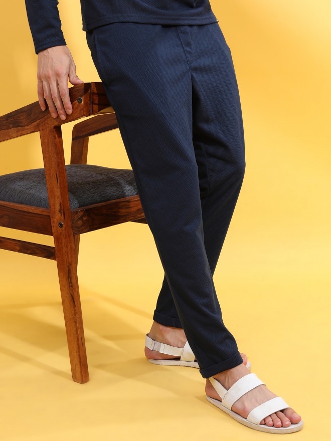 Buy Highlander Navy Blue Slim Fit Casual Track Pant for Men Online at ...