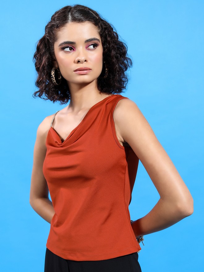 Buy Tokyo Talkies Rust Solid Regular Top For Women Online At Rs 249 Ketch