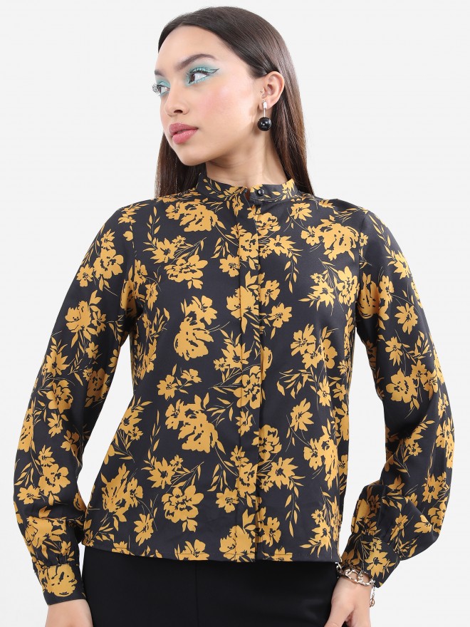 Ketch Women Black Printed Casual Shirts 