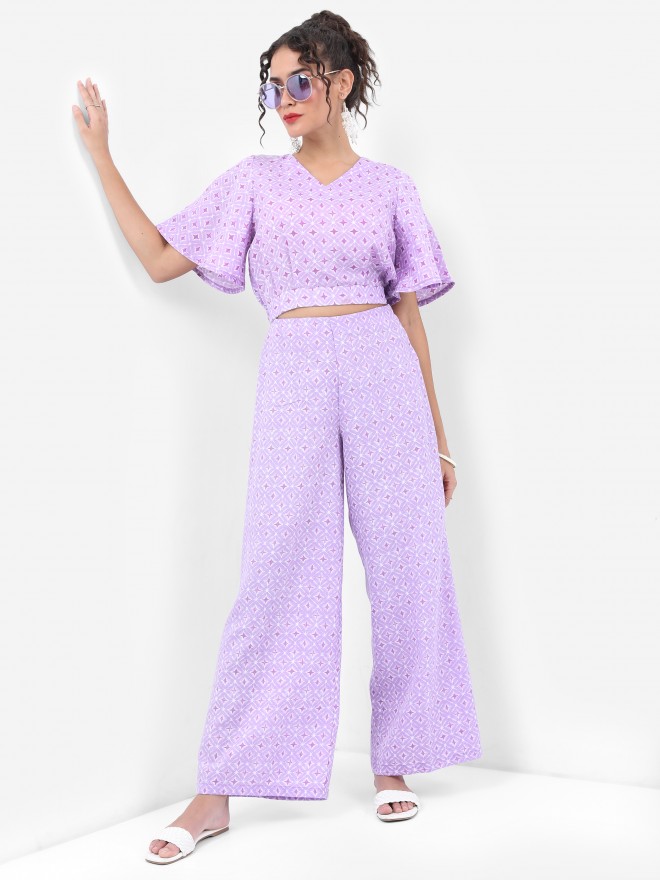 Crop top with palazzo pants clearance online