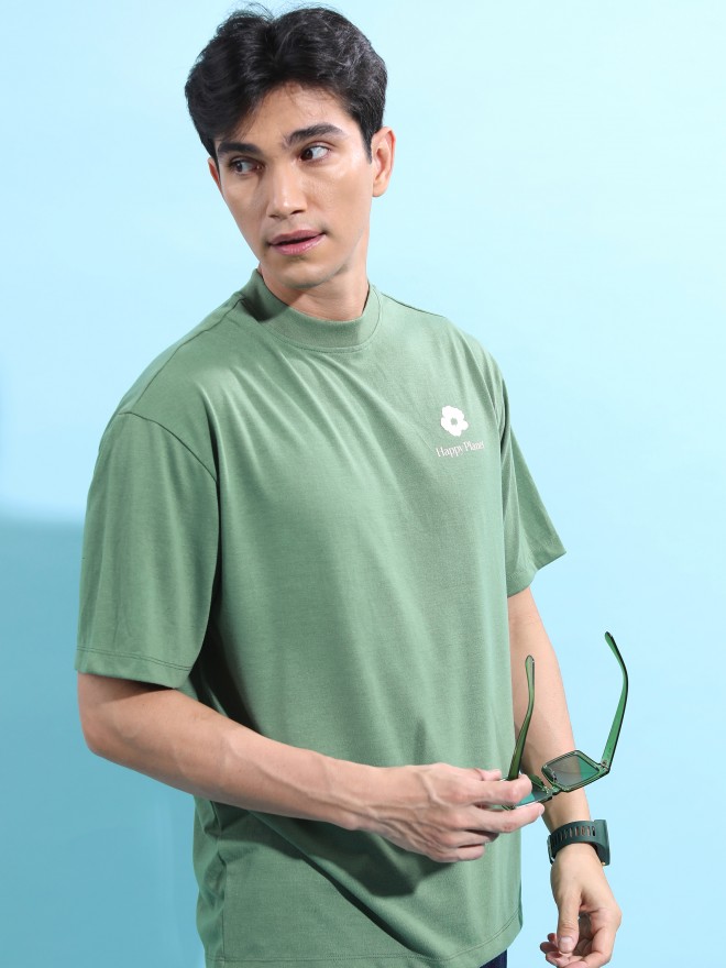 Lucky Brand Men'S Burnout Modern Fit V-Neck T-Shirt Olive Green