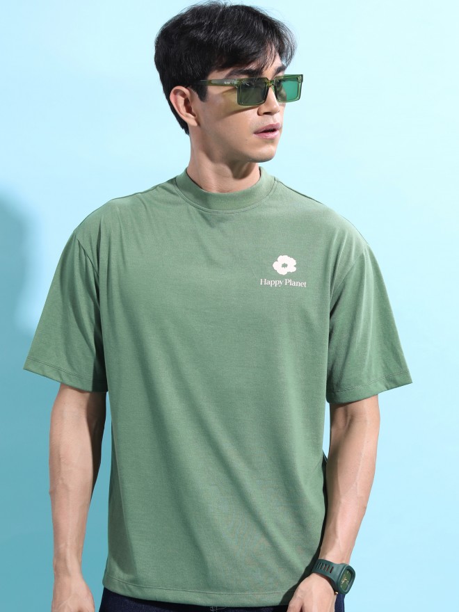 Ketch Men Green Printed Round Neck T-Shirts 