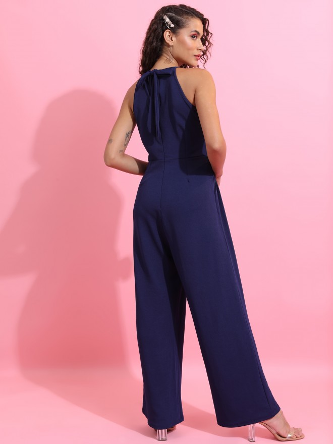 Tokyo Talkies Women Navy Blue Solid Jumpsuits 