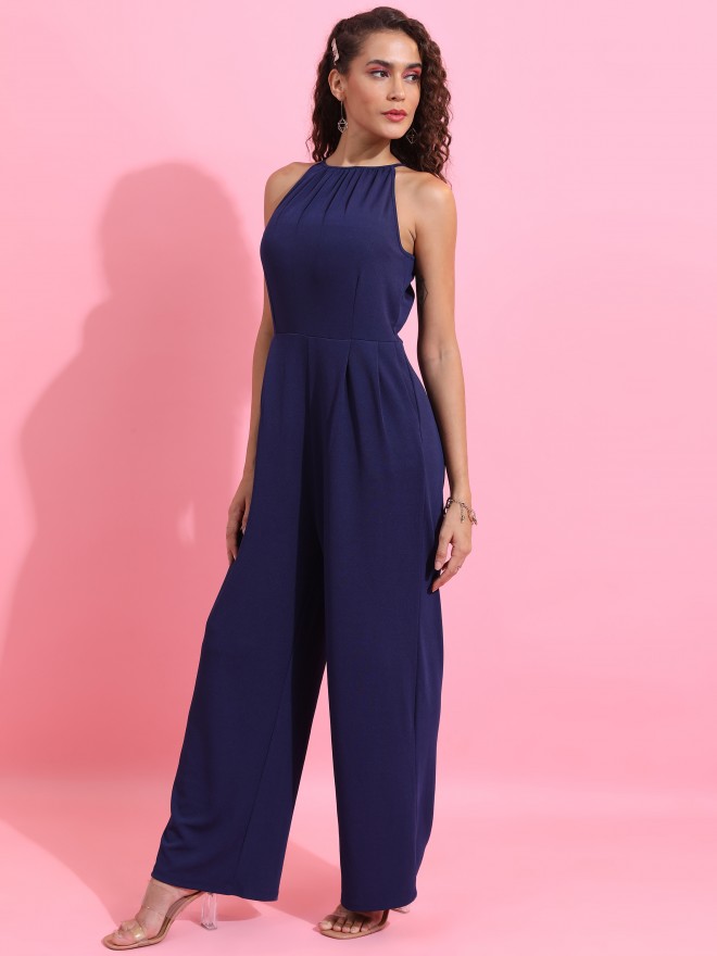 Tokyo Talkies Women Navy Blue Solid Jumpsuits 