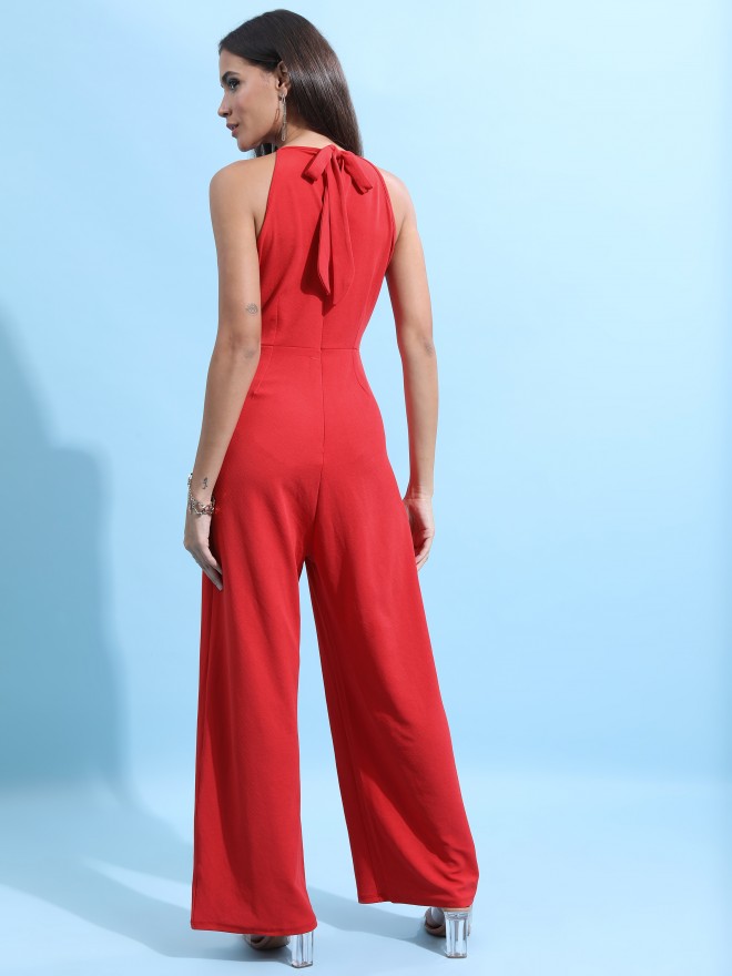 Tokyo Talkies Women Red Solid Jumpsuits 