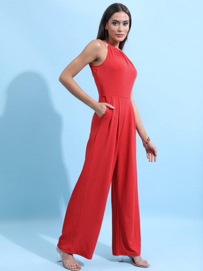 Tokyo Talkies Women Red Solid Jumpsuits 